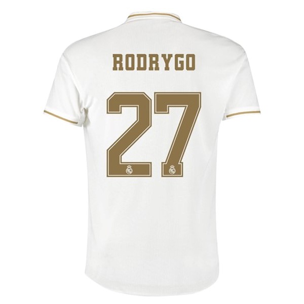 Camiseta Real Madrid NO.27 Rodrygo 1ª 2019/20 Blanco